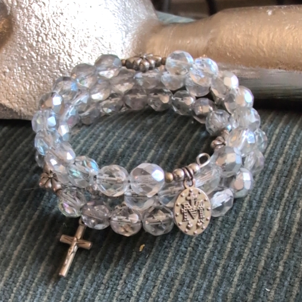 Crystal Wrap Rosary Bracelet